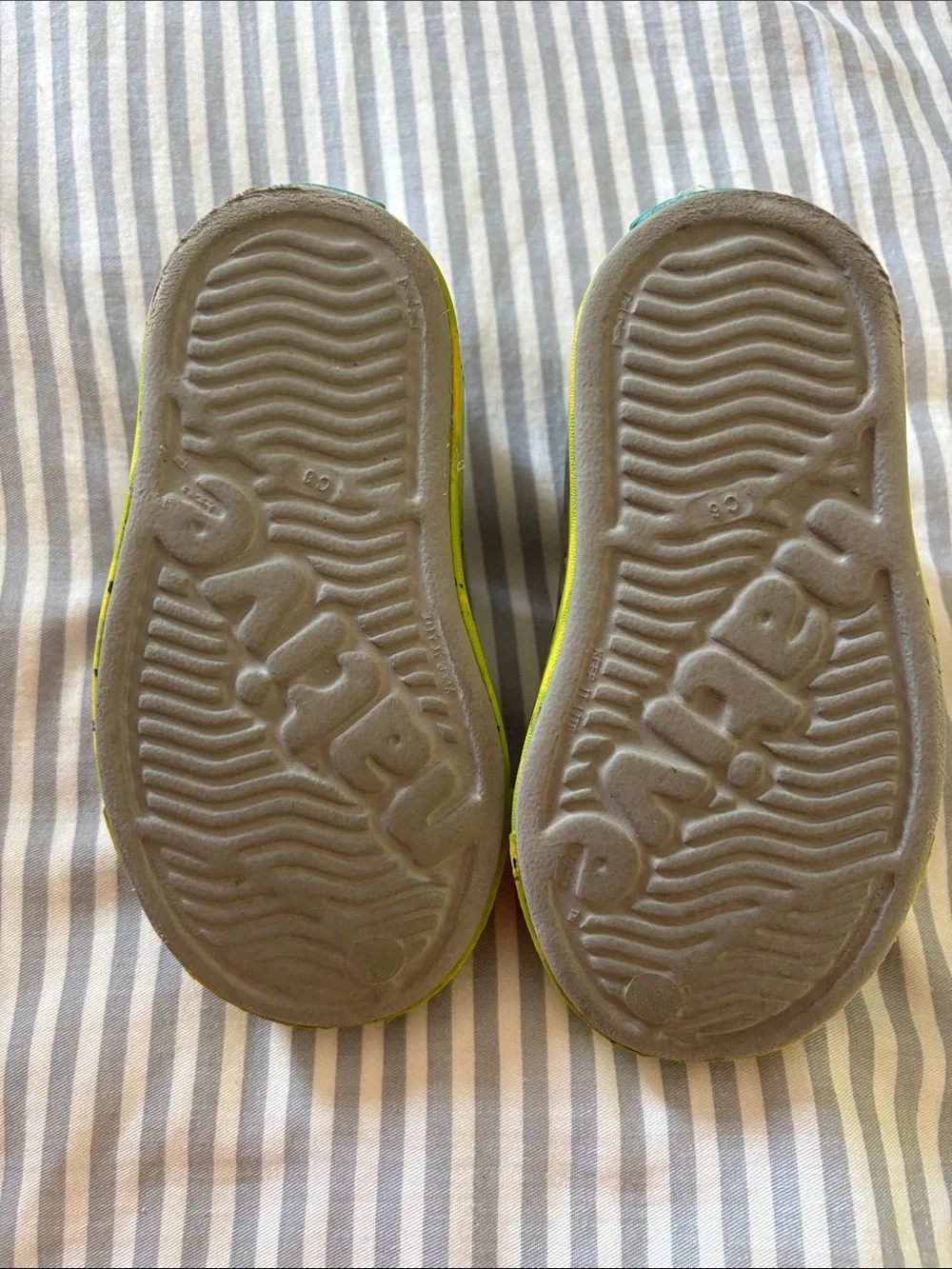 Native Kids Slip-On Water Shoes in Gray and Neon Green